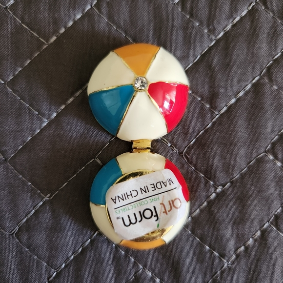 Art Form Objet d' Work of Art Fine Collectibles Enameled Beach Ball Trinket Box - Picture 11 of 16